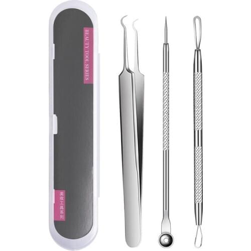 3/7PCS Blackhead Comedone Acne Pimple Blackhead Blemish Remover Tool Spoon for Face Care Tool Acne Needles Face Pore Cleaner