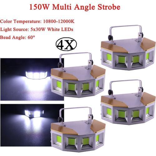 4Pcs/Lot 150W Multi Angle Strobe DJ Disco Party Flash DMX512 Sound Projector Stroboscopen Lamp Stage Light Equipment
