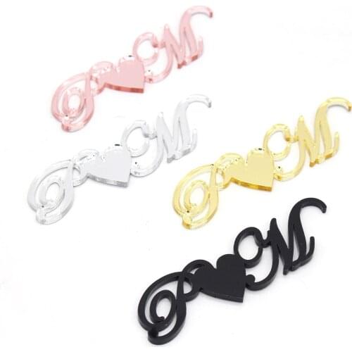 12 Pieces of The Same Personalized Laser Cut Acrylic Silver Couple Souvenir Wedding Engagement Wedding Gift Banner Decoration