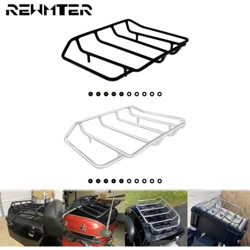 Motorcycle Top Rack Tour Pak Luggage Pack Trunk Black/Chrome For Harley Touring Road Street Glide CVO Road King FLTR FLHTC FLHS