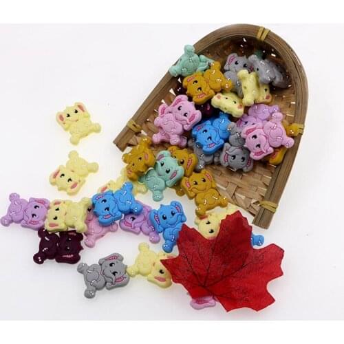 Kovict 50/100pcs Elephant Silicone Beads Baby Molar Teether DIY Pacifier Chain Jewelry Accessories Chewable Nursing Toys