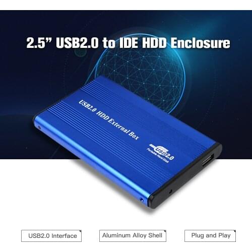 USB2.0 to IDE Hard Disk Case 2.5'' IDE HDD Enclosure Portable Hard Disk Box Aluminum Alloy HDD Enclosure Black