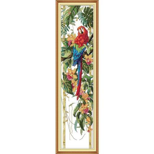 This scarlet macaw painting counted printed on the canvas 11CT 14CT DIY kit Chinese Cross Stitch embroidery needlework Sets
