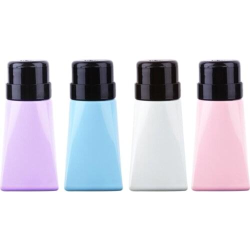 Cone-Shape 220ml Refillable Bottles Nail Pump Press Polish Liquid Container