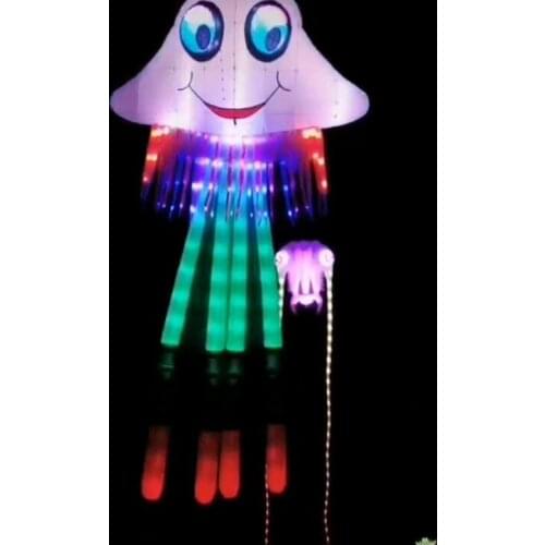 Single line kite toys 3d cometas para adultos kites for adults kite flying night light windsock pipas brinquedo ar livre atacado