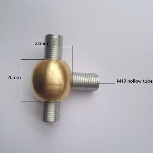 M10 brass inner tooth nut tee connector adapter sphere type lighting hardware fittings accessories customized DIY