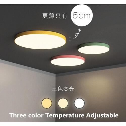 Minimalism Ceiling Chandelier Lighting Living Room Lustre Colorful 5cm Uitra Thin Modern Led Chandelier Ceiling Lamp Fixture