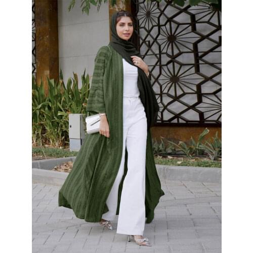Beading Muslim cardigan dress female fashion katfan abaya dubai was thin kimono islamic abaya wq1484w prayer service clothing