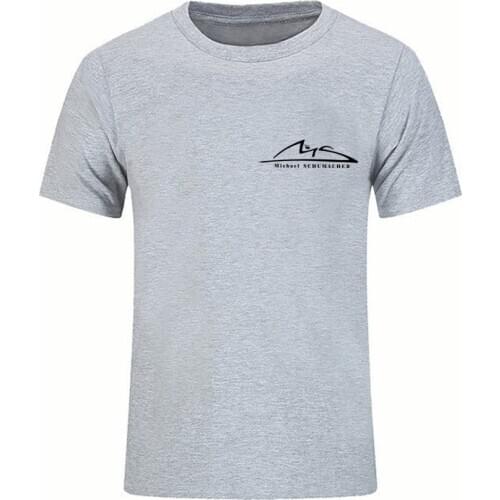 Mens T shirt Formula One driver Michael Schumacher logo printed Tshirt men brand racing apparel 100% cotton driver T-shirt