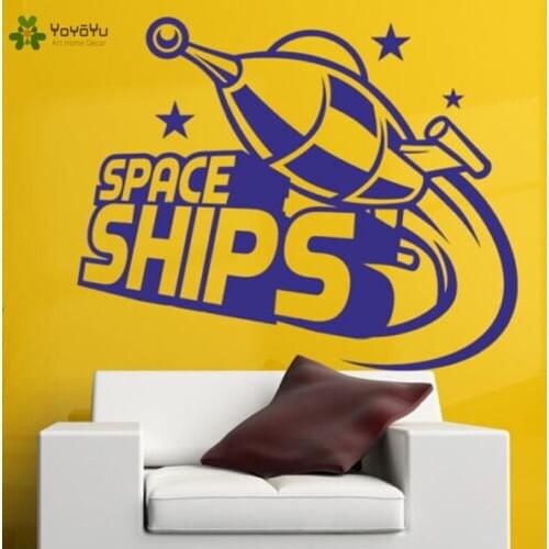 YOYOYU Wall Decal Space Ships Vinyl Wall Stickers For Kids Room Boys Bedroom Art Mural Classroom Modern Poster Stars Decor CY246
