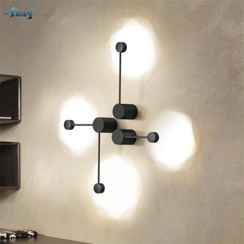 Modern LED Hardcore Line Wall Lamps Sconces Simple Living Room Study Aisle Wall Lights mirror Nordic Bedroom Bedside Fixtures