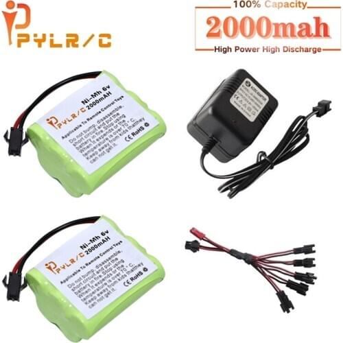 6v 2000mah Ni-MH Battery And Charger For Rc toys Car Tanks Robots Gun 2000mah AA 6v Rechargeable Battery Pack For Rc Boats