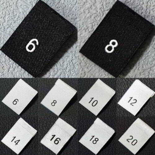 100PCS Clothes Size Labels Folded Washable Cloth Labels General Woven Size Mark Practical Clothing Size Labels for Store Home