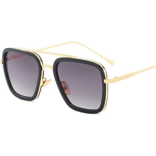 New sunglasses trend fashion mens glasses personality double beam sunglasses vintage pilot street photography sunglasses women
