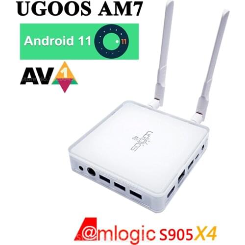 UGOOS AM7 Amlogic S905X4 AV1 CEC Android 11 Smart TV Box 4GB DDR4 32GB ROM Type-C WiFi 6 1000M LAN BT5.0 4K HD Media Player