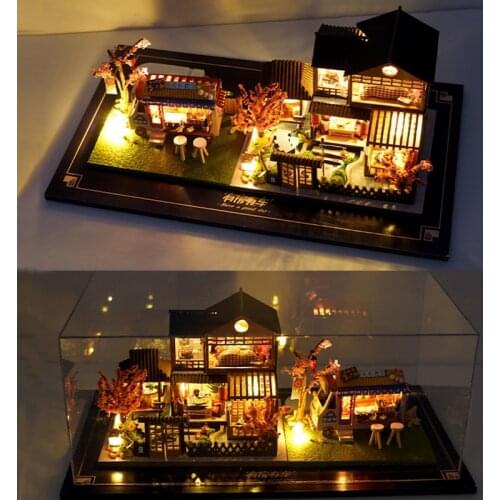 Diy Mini Size Casa Houten Poppenhuis Kit Miniatuur Met Meubels Japanse Cottage Poppenhuis Speelgoed Voor Kinderen Meisjes Xmas