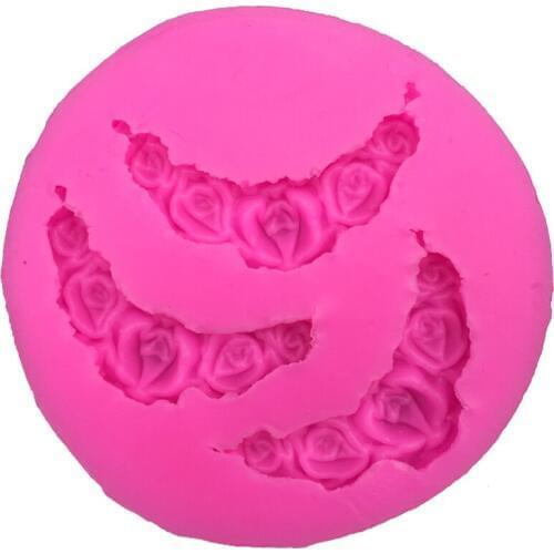 Rose shape fondant silicone mold for kitchen baking chocolate pastry candy Clay making cupcake lace decoration tools FT-0151
