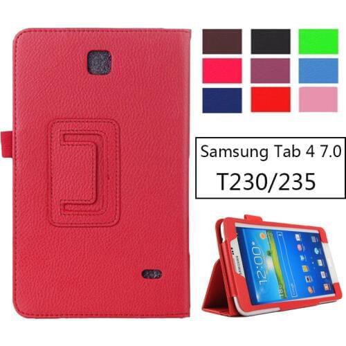 SM-T231 SM-T230 Litchi PU Leather Flip Case Cover For Samsung Galaxy Tab 4 7.0 T230 T231 T235 Stand Cases 7 inch Tablet