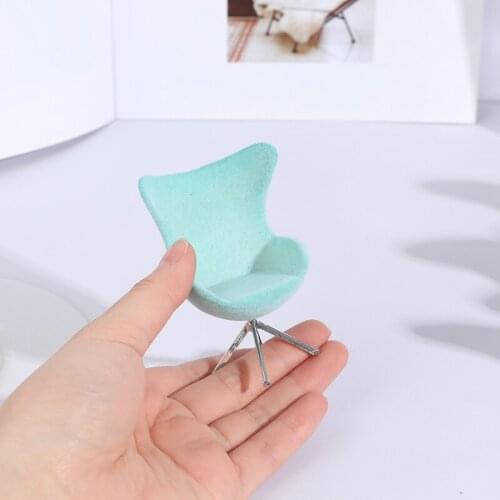 Dollhouse Flocking Sofa Armchair Flocking Sofa High Back Chair for Kids Toy Dollhouse Decorations