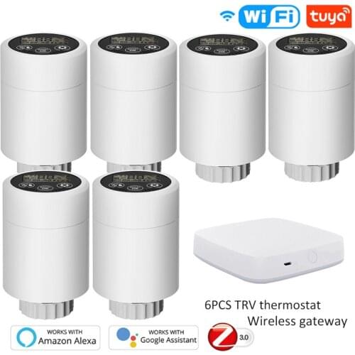Smart Remote Phone Control Programmable Room Heating Radiator Thermostat Valve ZigBee Wifi Wireless Alexa Voice Control