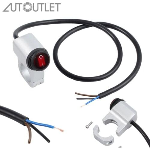 AUTOUTLET Motorcycle Light Switch 12V 10A Motorcycle Handlebar Headlight Fog Spot Light Silver Waterproof On Off Switch