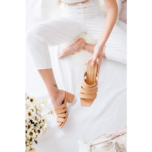 Limoya Emilee Ten Powder Lilac Green Orange Suede Four Banded Low-Rise Heels Slippers 'Turkish' Quality 2021 Fashion Design Season C