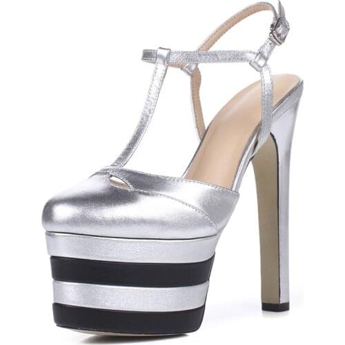 2022 New Fashion Nigth Club Woman Sandals Woman Pumps New Arrival Ankle Strap Dress Casual Round Toe Thin High Heel Shoes Woman