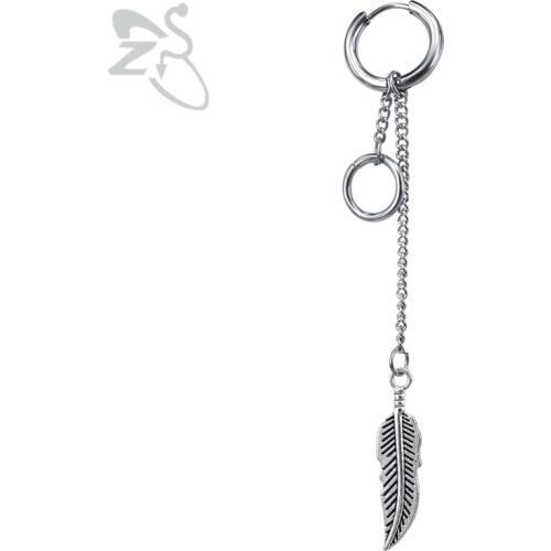 ZS Korea Kpop Earrings Trendy Accessories Drop Earrings for Women Fashion Jewelry dangle Earrings Long Tassel Feather pendientes