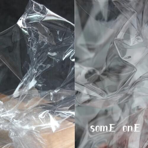 0.2mm Stiff TPU Fabric Transparent PVC Liquid Plastic Film Waterproof DIY Raincoat Crystal Bags Decor Clothes Designer Fabric