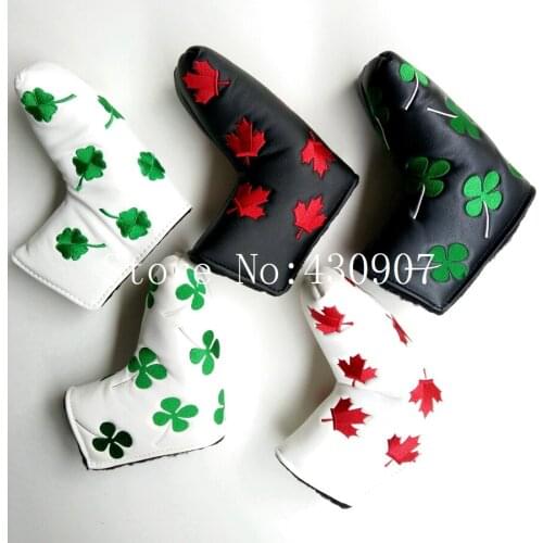 High Quality 1pc Golf Blade Putter Covers Clover Canada Red Maple Leaf Putter Cover For Golf Scotty Cameron Putter