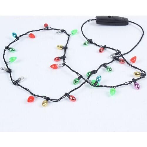1 Pcs Mini Flashing Light-up Blinking Christmas Lights Costume Necklace 8 LED Bulbs WXV Sale