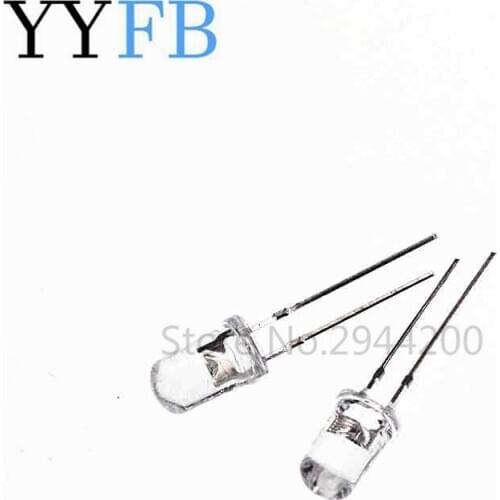 100pcs 5MM white-haired red luminescent tube with ultra bright LED light by red leds