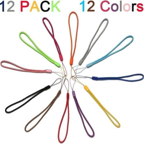 12 Pack Short Colorfull Hand Wrist Lightweight Lanyard Strap String for USB Flash Drives, Keys, and other Portable Items