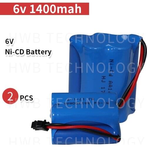 2pc 6v battery 1400mah ni-cd nicd aa 6v rechargeable battery pack 1.2v 1500mah batteries sm 6v battery for toy car RC boat toys