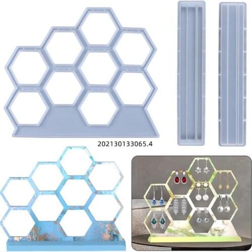 2021 NEW Transparent Silicone Mould Resin Decorative Craft DIY Hollow hexagon earring hanger Mold epoxy resin molds for jewelry