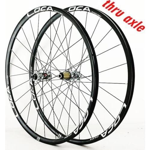 24 Holes Thru-axis MTB Bicycle Mountain Bike Wheels 26/27.5/29 Six Claw Matte Black Wheel Set Straight Pull Spokes