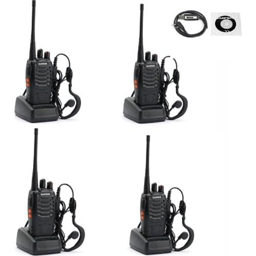 4PCS two way radios Baofeng BF-888S + 1 PC programming cable