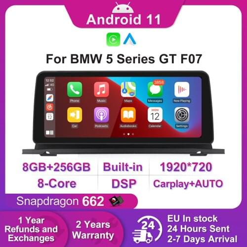 4G LTE Qualcomm Android 11 Car Radio Multimedia Player for BMW 5 Series GT F07 2009 - 2016 CIC NBT with Snapdragon 662 DSP IPS