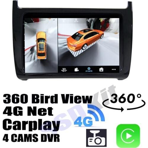 Car Audio Navigation GPS Stereo Carplay DVR 360 Birdview Around 4G Android System For Volkswagen VW POLO Vento Ameo 6R 6C 61
