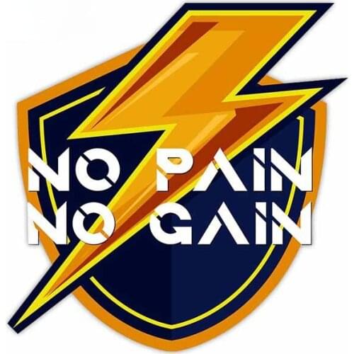 Car Stickers Decor Motorcycle Decals for No Pain No Gain Decorative Accessories Creative Sunscreen Waterproof PVC,13cm X 13cm