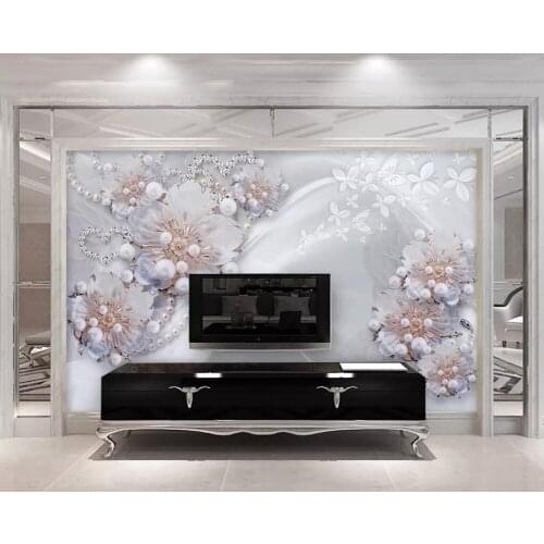 CJSIR Mural Wallpaper High-grade Fine Jewelry Flower Living Room TV Background Wall Home Decoration Bedroom 3d Wallpaper Decor