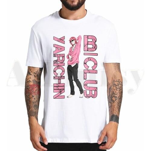 Yarichin b club Yaoi Harajuku Aesthetic White Tshirt Hip Hop Girl Print Top Tees Harajuku Tshirts Men Fashion Summer T-shirts