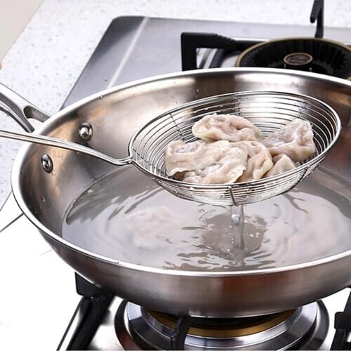 Hot Sale Skimmer Stainless Steel Cookware Mesh Ladle Leak Spoon Spicy fried Noodle Strainer Kitchen Tool