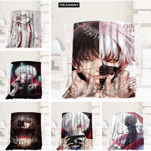 Custom Tokyo Ghoul Anime Blanket Flannel Fabric 120X160cm,150X180cm,175X200cm Sofa Bed Throw Blanket Kid Adult Warm Blanket