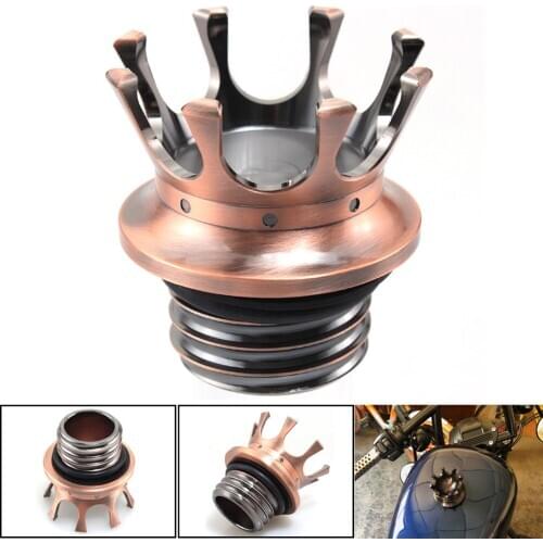 Copper Motorcycle Crown Fuel Gas Tank Cap Cover Oil Cap Trim Universal Fit For Harley Sportster Road King Softail Dyna Models