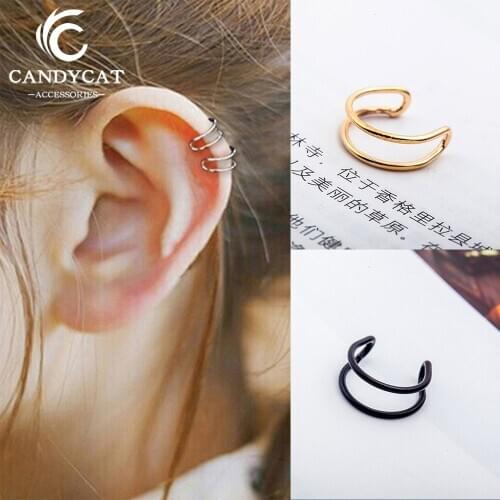 Trendy Gold Silver Color Clip Earrings Women Men Simple U Type No Pierced Ear Cuff Earring Fashion Jewelry Party Gifts Wholesale
