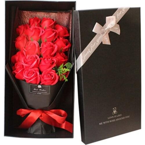 New Arrival ValentineS Day Creative Gift 18pcs Soap Rose Bundle Gift Box Cross Border MotherS Day Birthday Gift Soap Bouquet