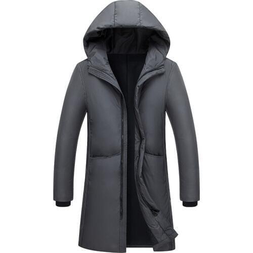 Autumn And Winter New Style Thick down Jacket Long Hooded Cotton-padded Clothes Mens Hong Kong-Style Casual