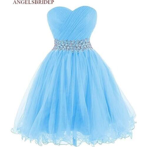 Vintage 1950s Short Homecoming Dresses Abendkleid Empire Waist Beading Crystal Tulle Celebrity Formal Graduation Dresses