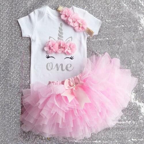 Baby Girls 1St Birthday Party Dresses Toddler Infant Baptism Clothing Newborn Girl Princess Unicorn Tutu Party Dresses